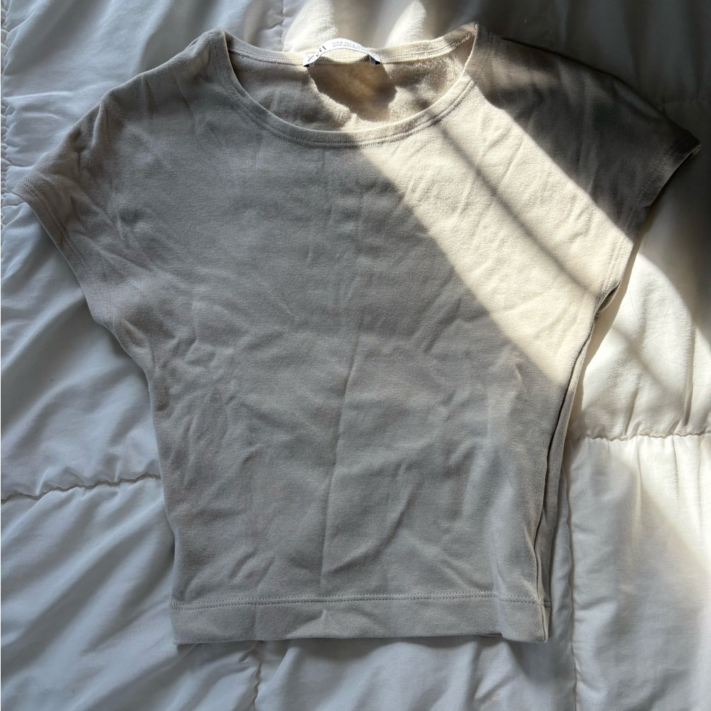 Zara tan crop top